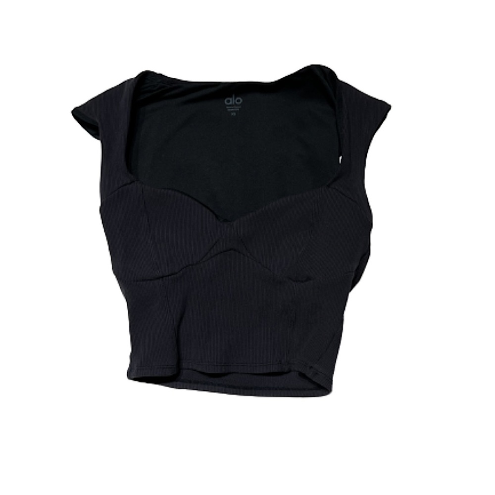 alo ribbed sweetheart top